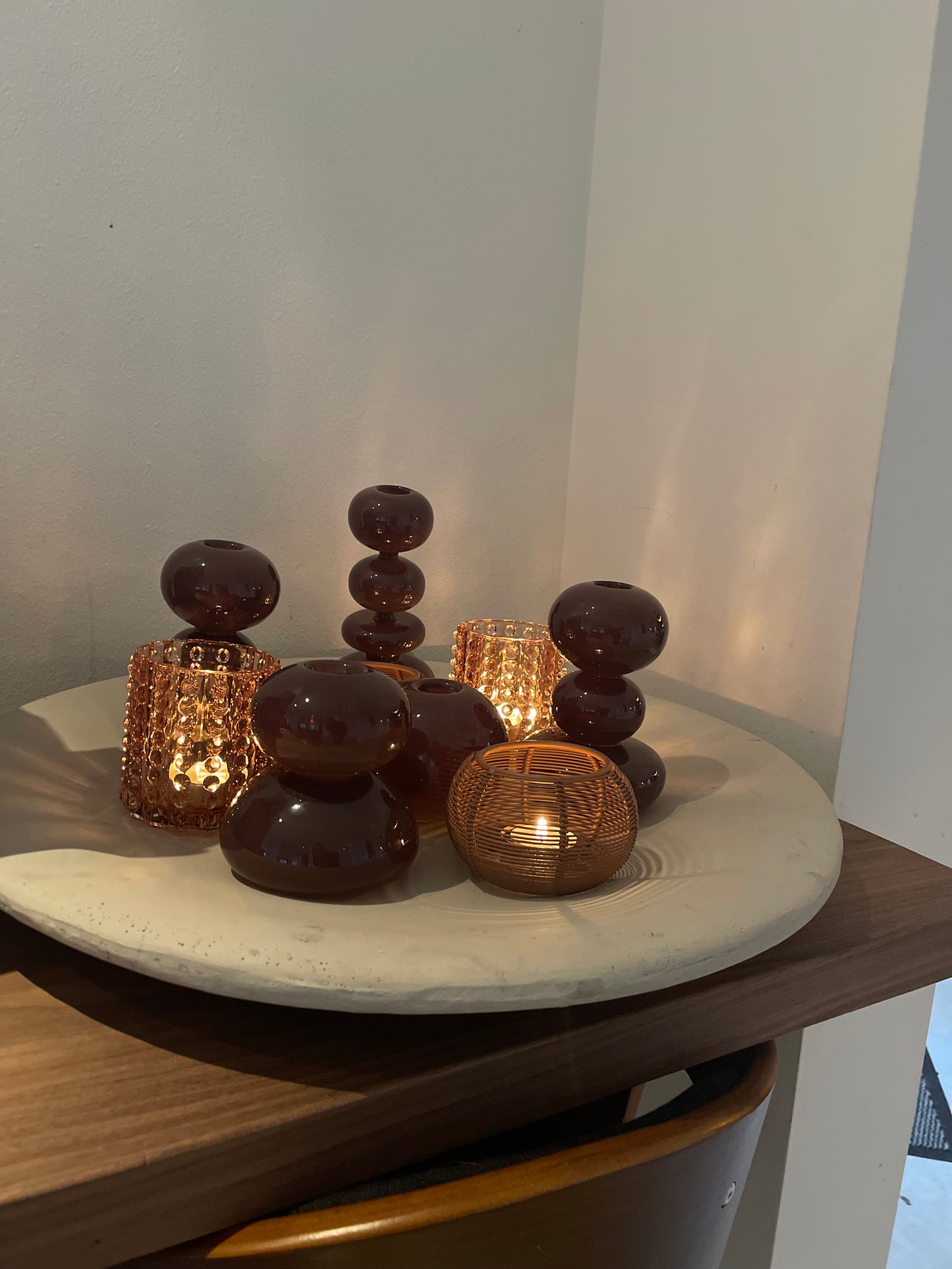 Dark Brown candleholder tall