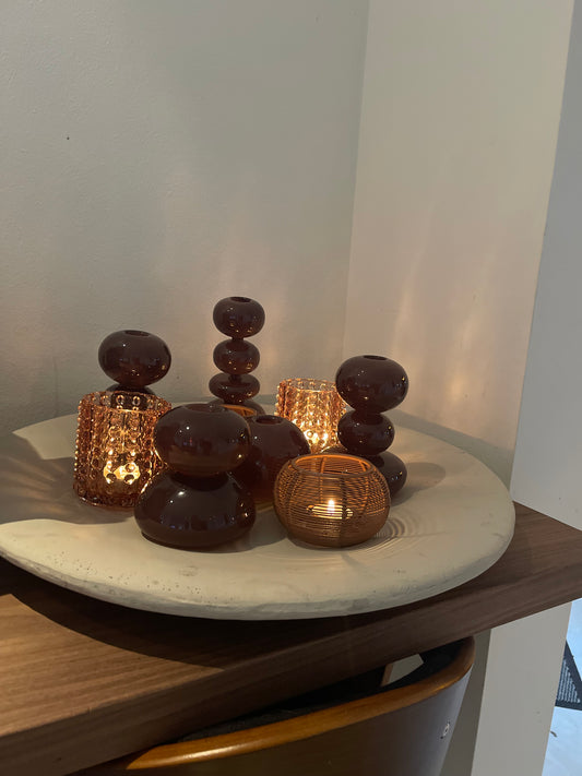 Dark Brown candleholder tall