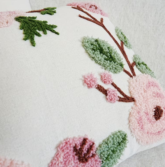 Roze bloemen kussenhoes