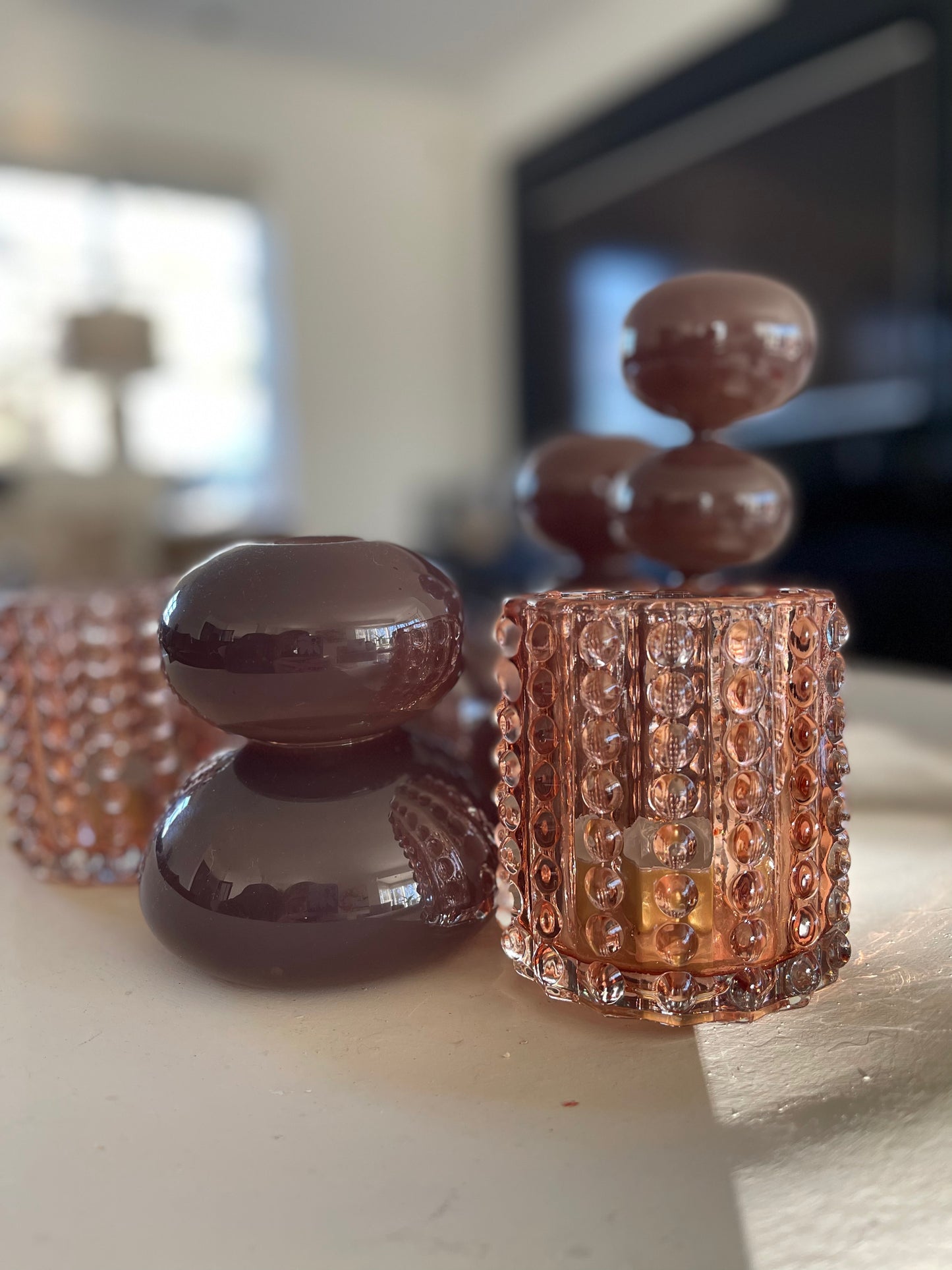 Dark Brown candleholder Double