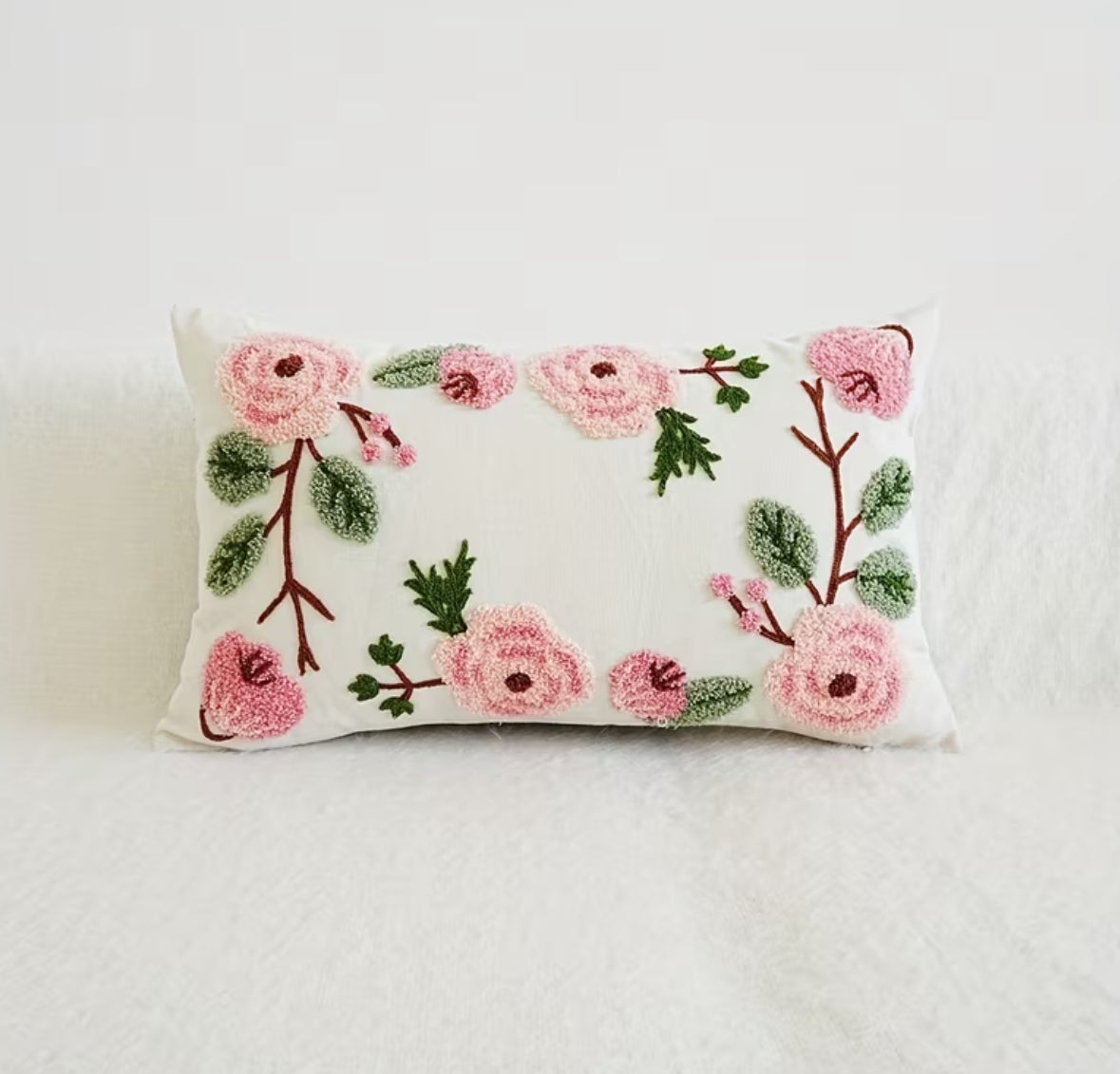 Roze bloemen kussenhoes