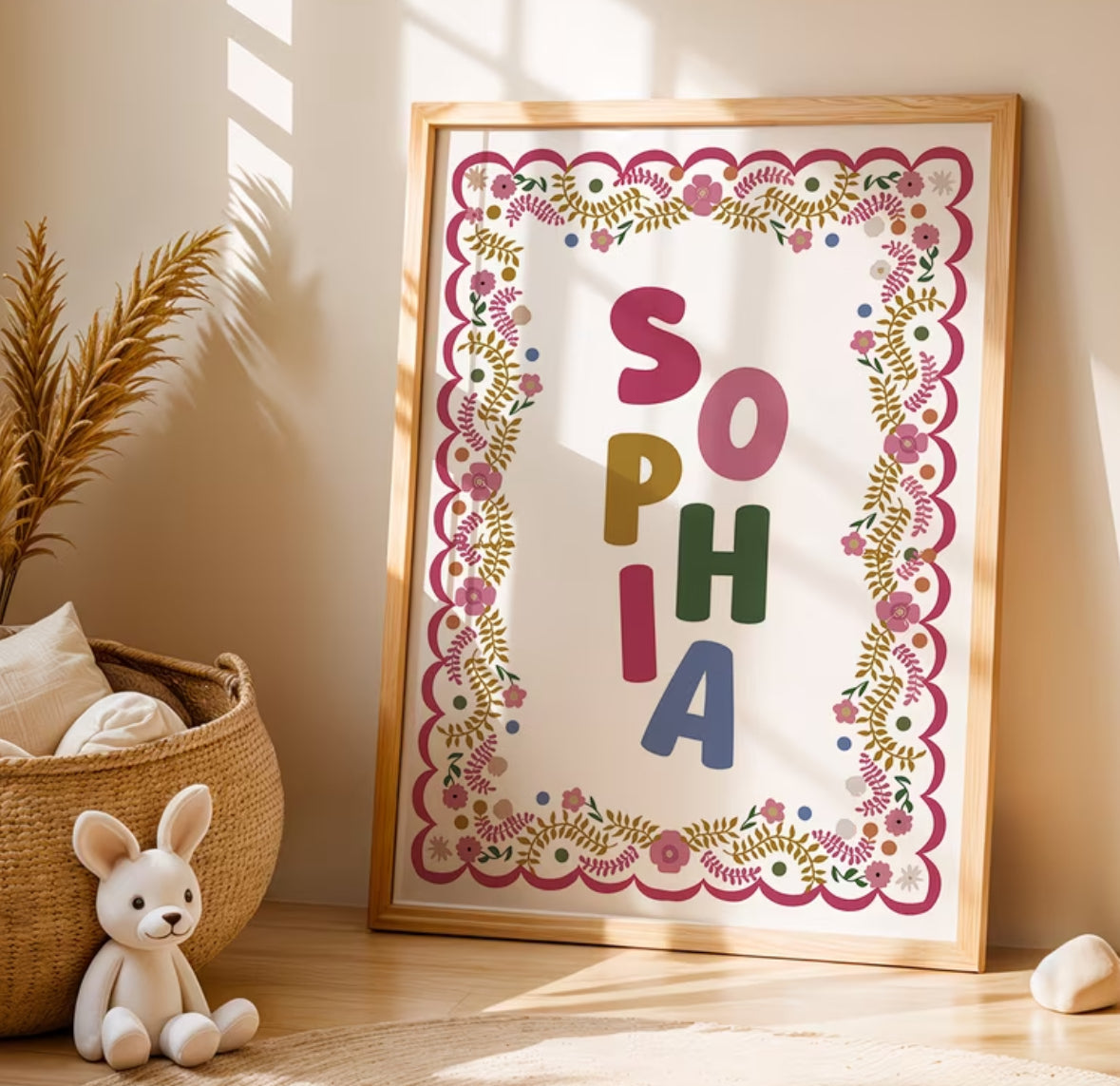Floral Name Frame poster