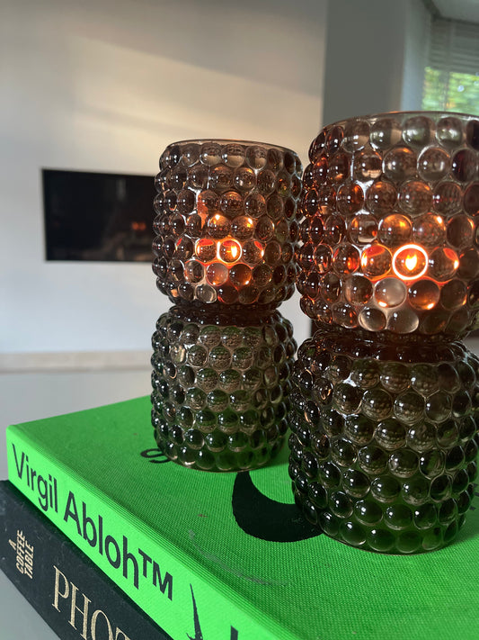 Bubbely glass candleholder